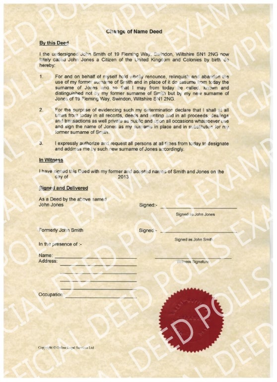 official-deedpoll-example-large - Legal Deedpolls